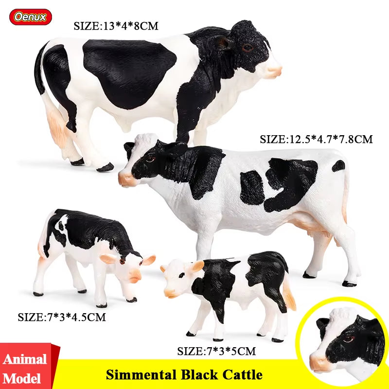 Zoo Farm House Model Action Figures Farmer Cow Hen Duck Poultry Animals Set Figurine Miniature Lovely Educational Kids Toy