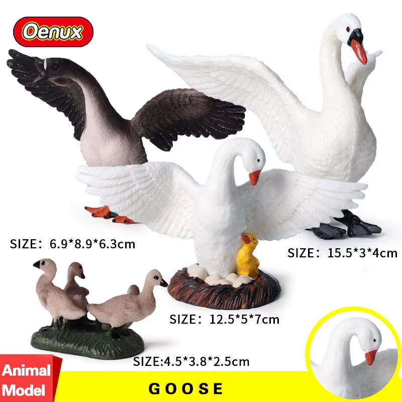 Zoo Farm House Model Action Figures Farmer Cow Hen Duck Poultry Animals Set Figurine Miniature Lovely Educational Kids Toy