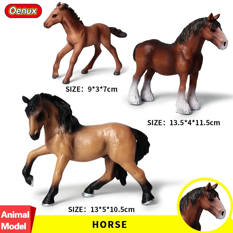 Zoo Farm House Model Action Figures Farmer Cow Hen Duck Poultry Animals Set Figurine Miniature Lovely Educational Kids Toy