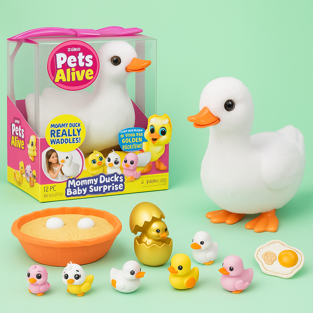 Pets Alive – Mommy Duck & Baby Ducklings Playset