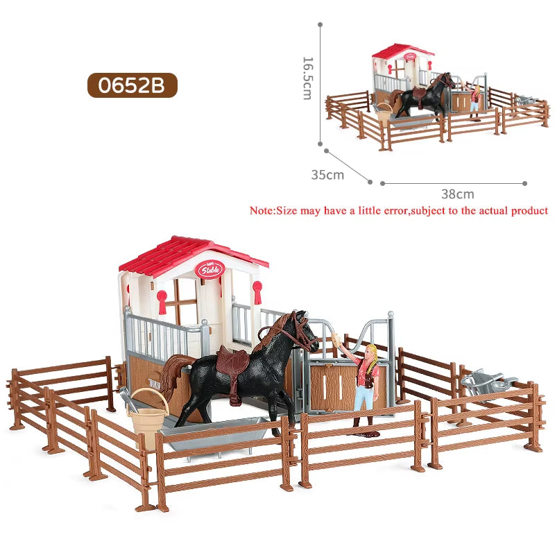 Zoo Farm House Model Action Figures Farmer Cow Hen Duck Poultry Animals Set Figurine Miniature Lovely Educational Kids Toy